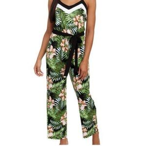 Tropical Palm Print Jumpsuit